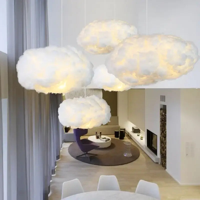 Suspension luminaire nuage en cotton pour intérieur moderne