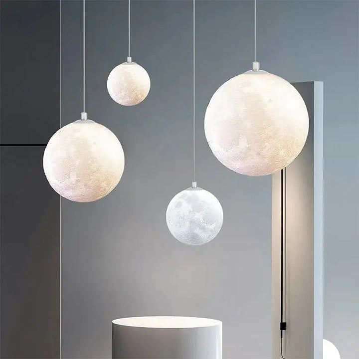 Suspension Nuage ou Lune Globe LED Design Enfantin ou Moderne