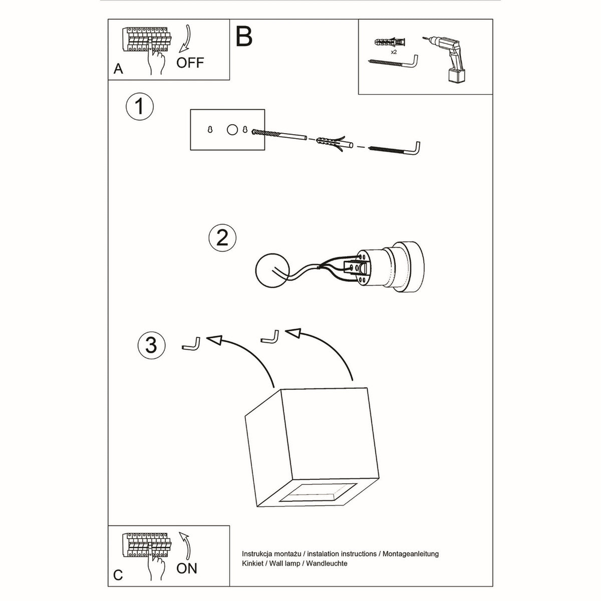 Schéma d'installation du luminaire