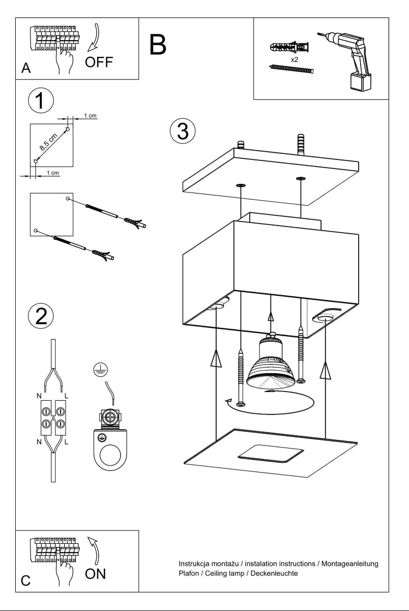 Ceiling Light Fixture | MONO 1 (White)