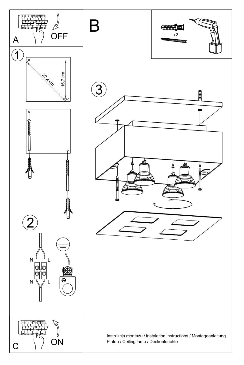 Schéma d'installation du luminaire