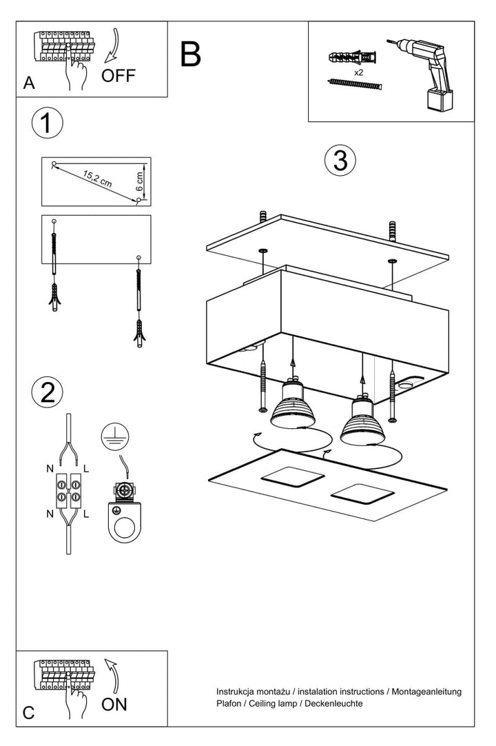 MONO 2 black ceiling light