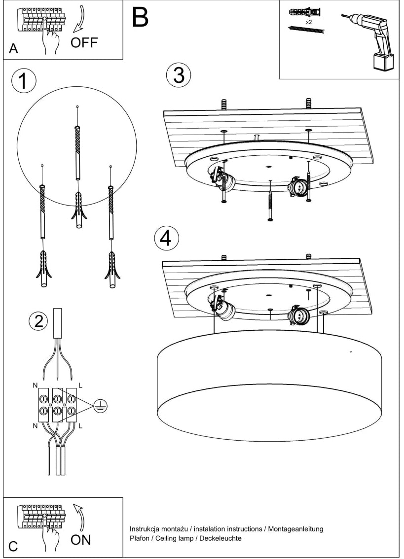 ARENA 35 black ceiling light