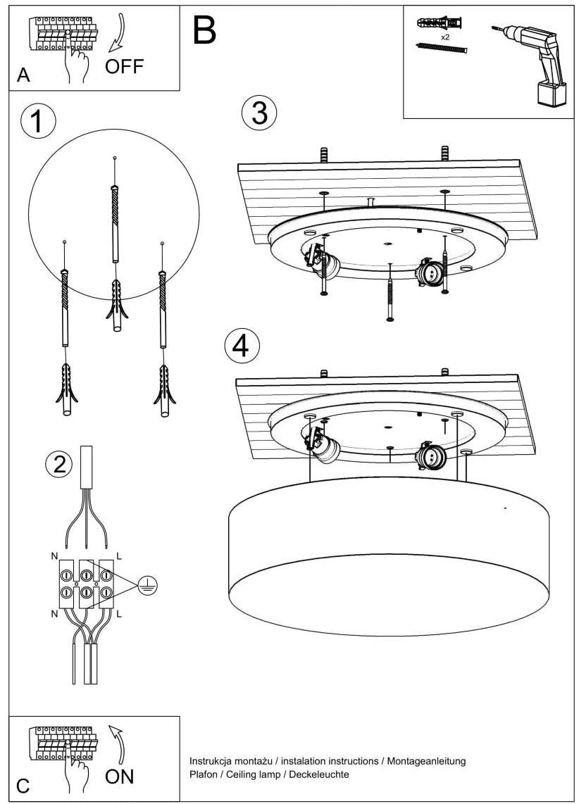 ARENA 35 white ceiling light