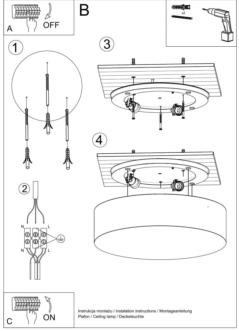 ARENA 45 grey ceiling light