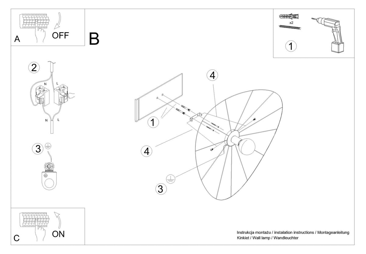 Schéma d'installation du luminaire