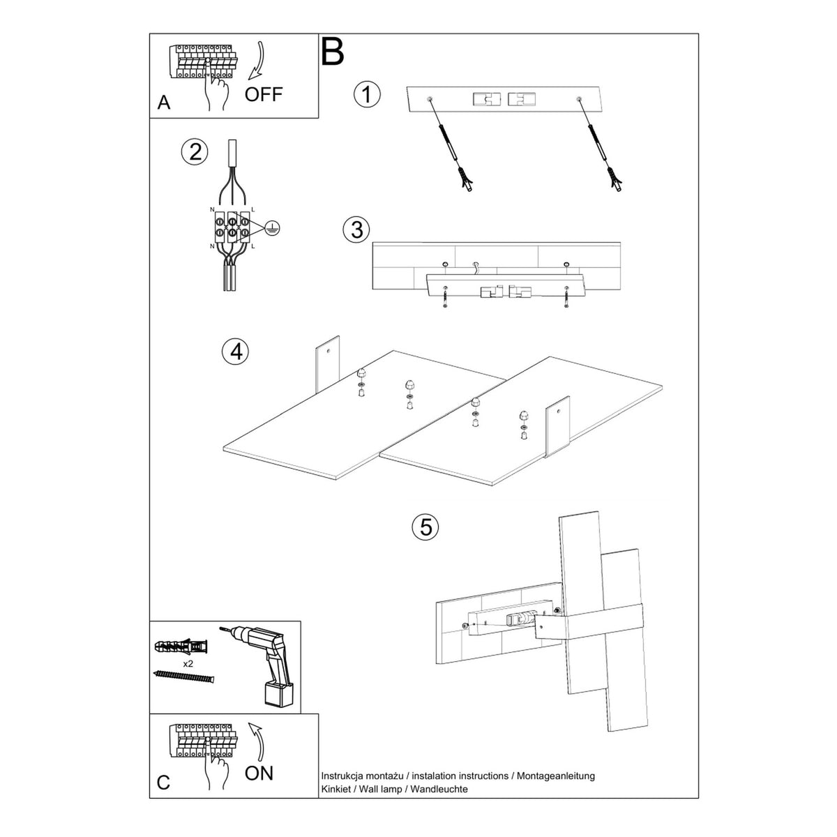 Schéma d'installation du luminaire