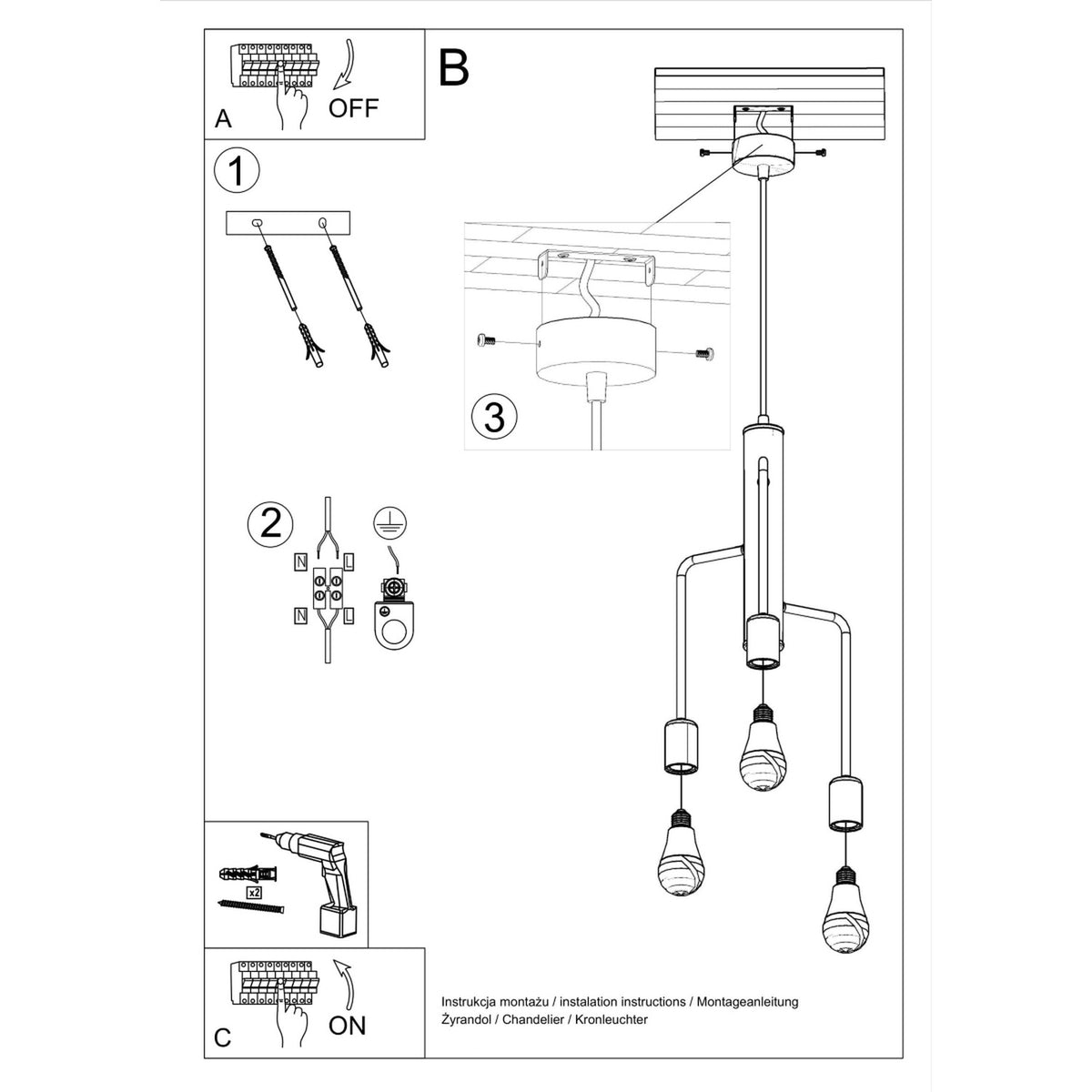 Schéma d'installation du luminaire