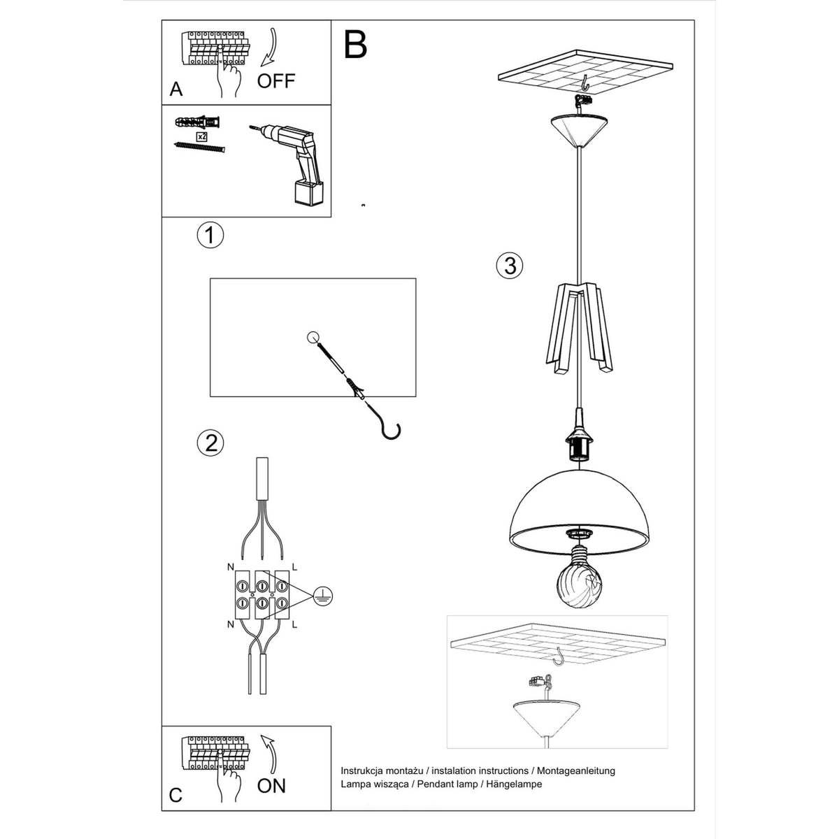 Schéma d'installation du luminaire