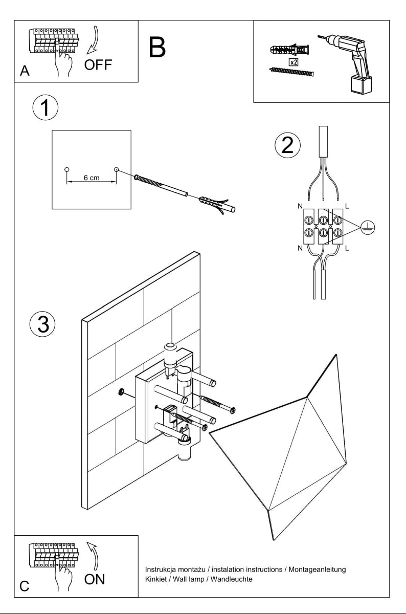 Schéma d'installation du luminaire