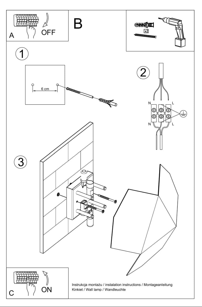 Schéma d'installation du luminaire