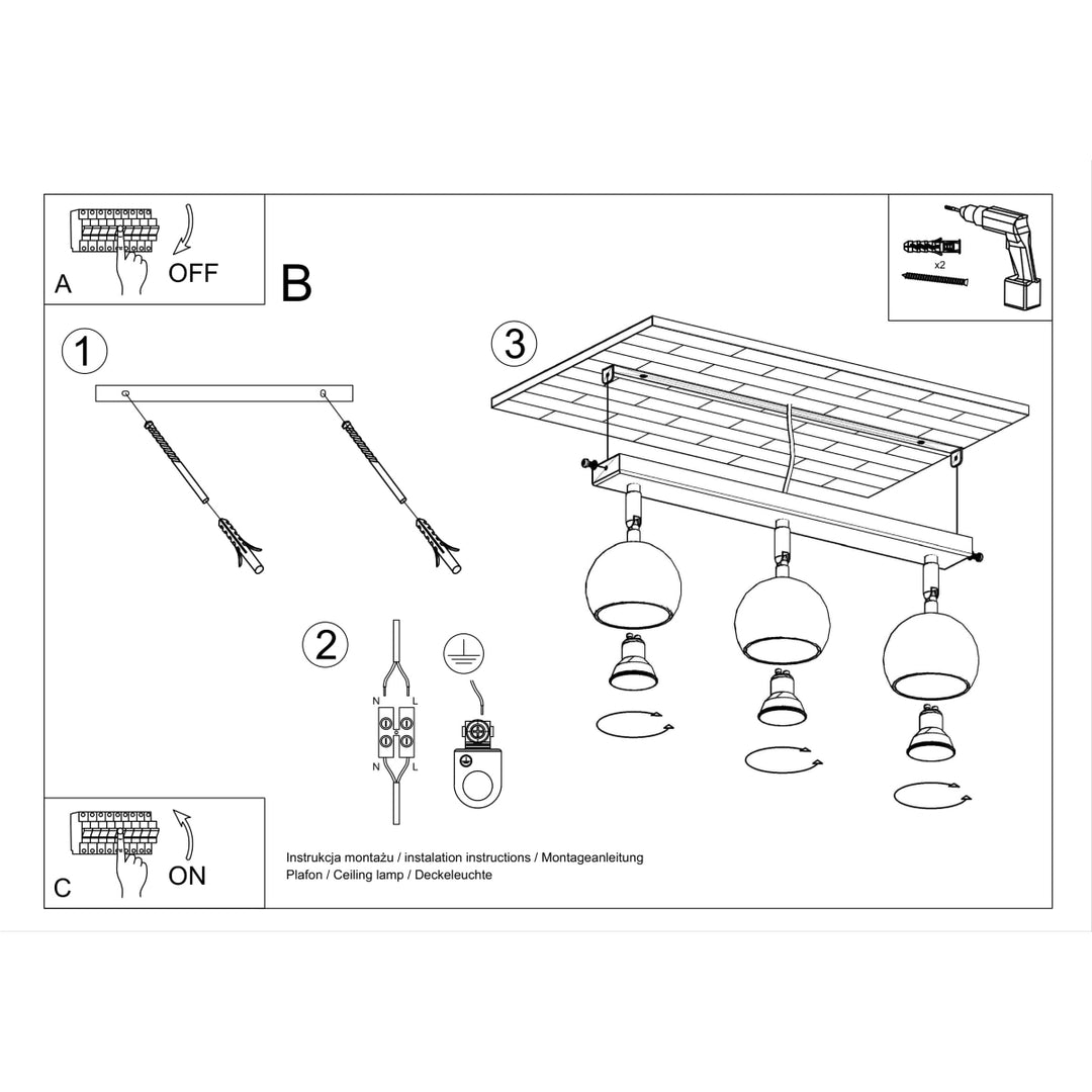 OCULARE 3 white ceiling light