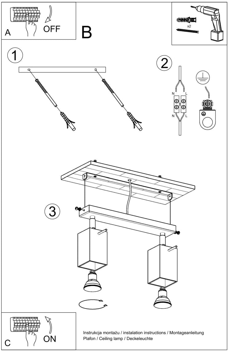 Schéma d'installation du luminaire