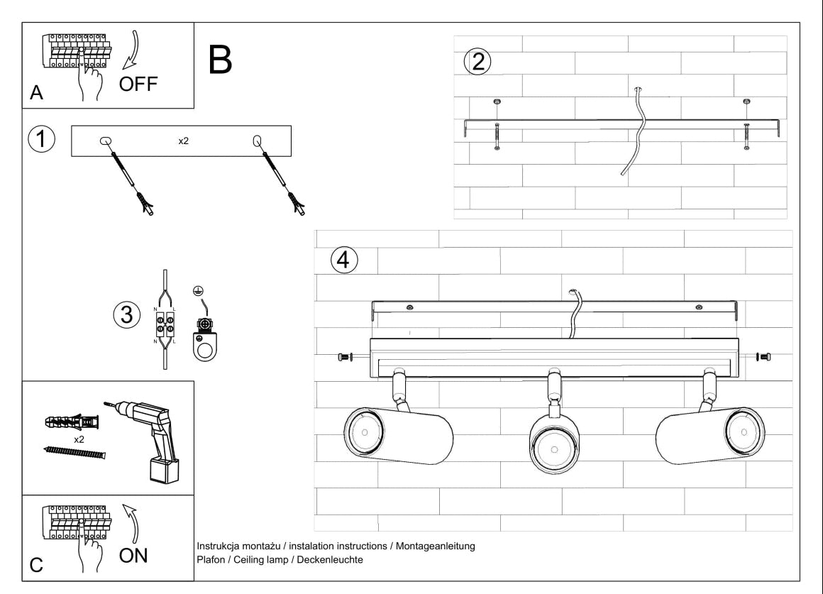 Schéma d'installation du luminaire