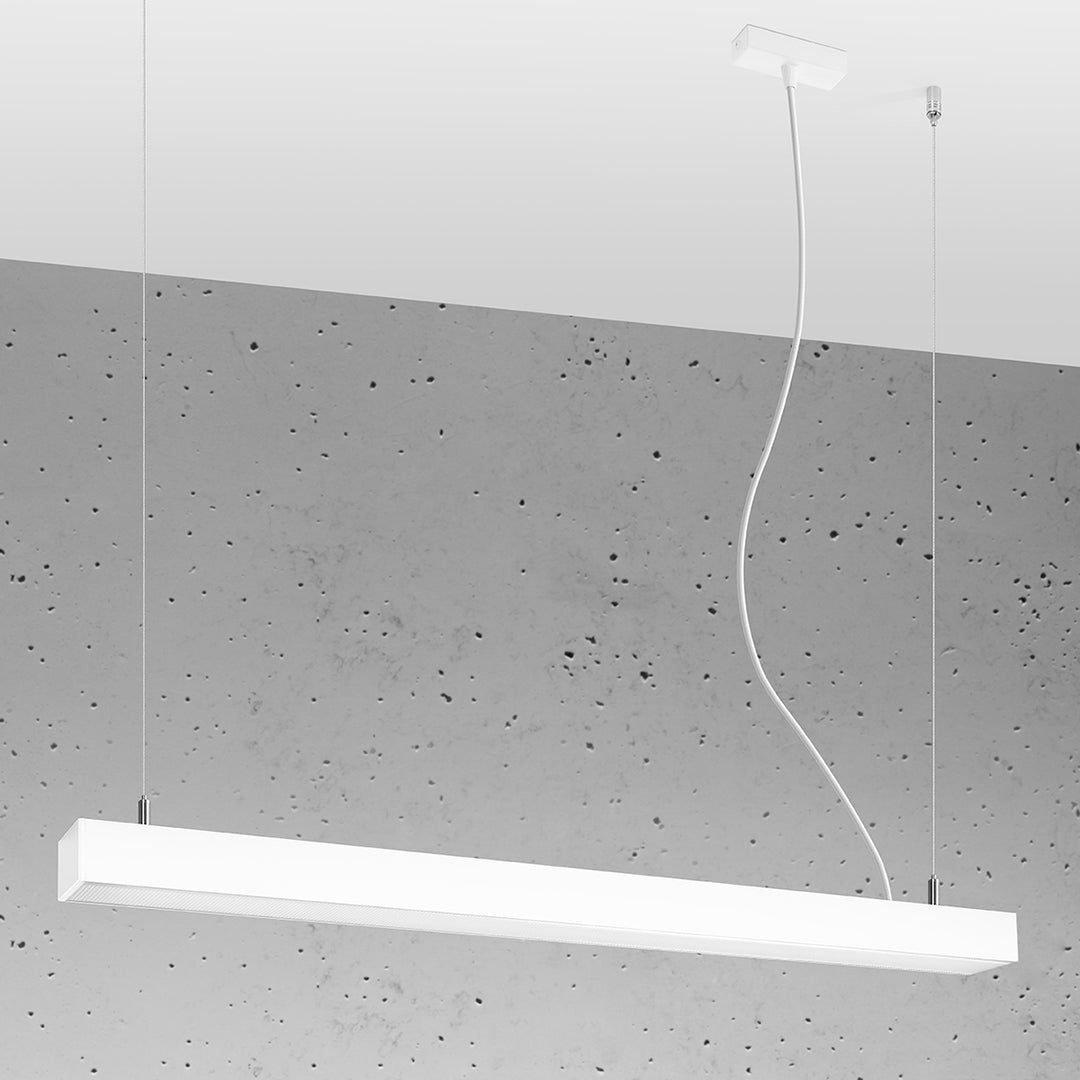 Suspension linéaire PINNE blanc éteinte, suspendue