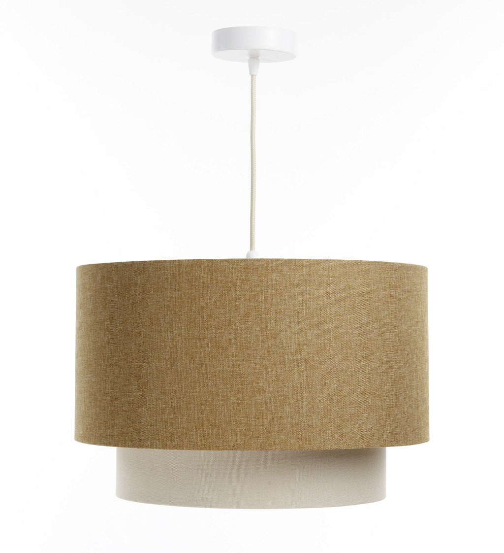 Suspension Luminaire | RATTAN Diffuser – (Jaune Moutarde/Crème/Ecru)