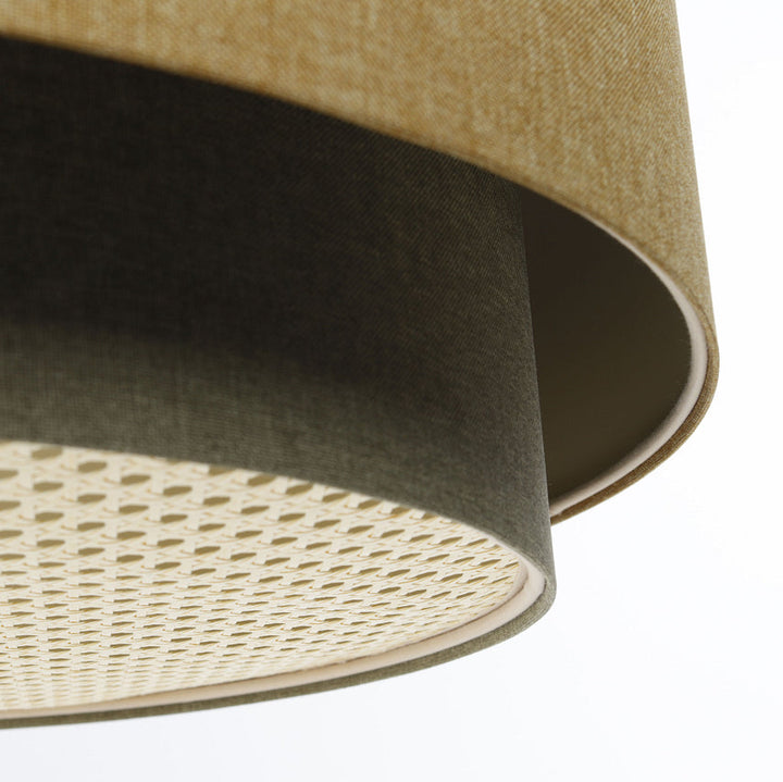 Suspended luminaire | RATTAN diffuser (mustard yellow/green gray/ecru)
