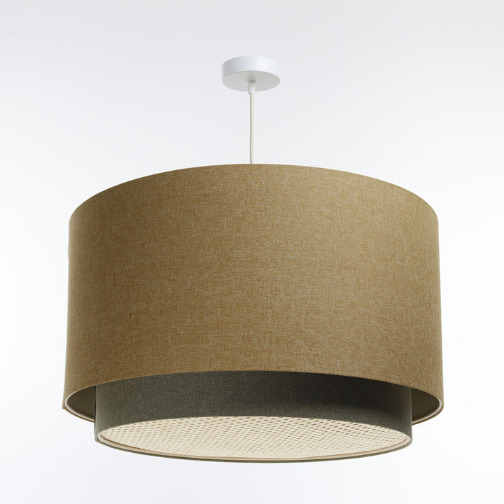 Suspended luminaire | RATTAN diffuser (mustard yellow/green gray/ecru)