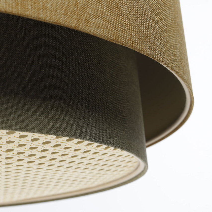 Suspended luminaire | RATTAN diffuser (mustard yellow/green gray/ecru)