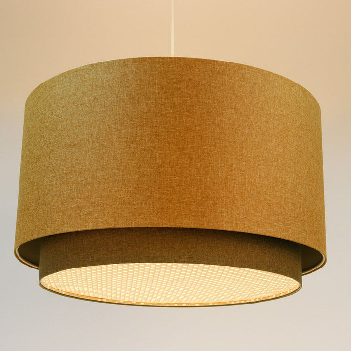 Suspended luminaire | RATTAN diffuser (mustard yellow/green gray/ecru)
