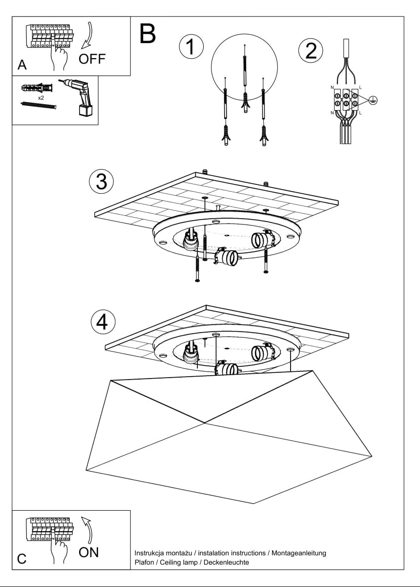 Schéma d'installation du luminaire