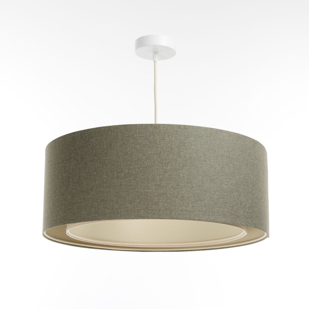 Hanging Light Fixture | DUO BOHO ELEGANT (Green-Gray/Crème)