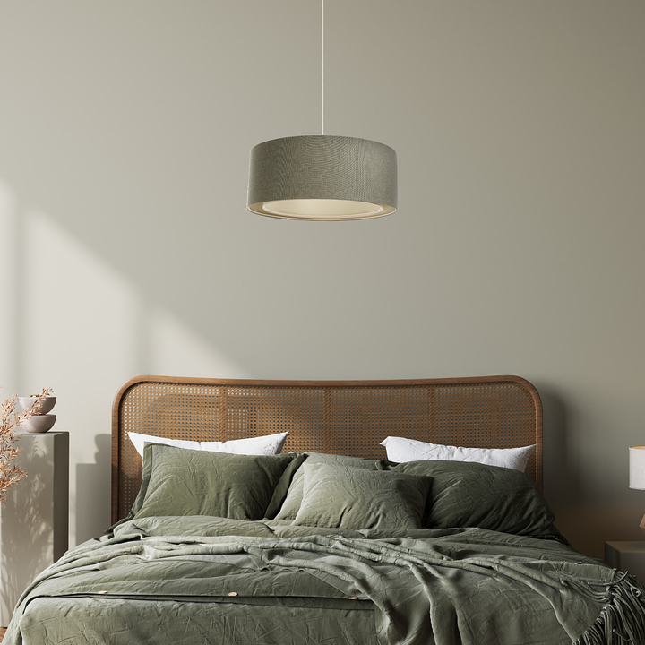 Hanging Light Fixture | DUO BOHO ELEGANT (Green-Gray/Crème)