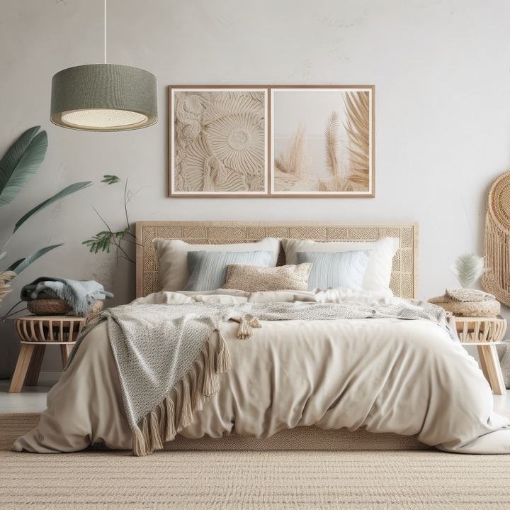 Suspended luminaire | DUO BOHO ELEGANT (Gray Green/Off-white/Cream)