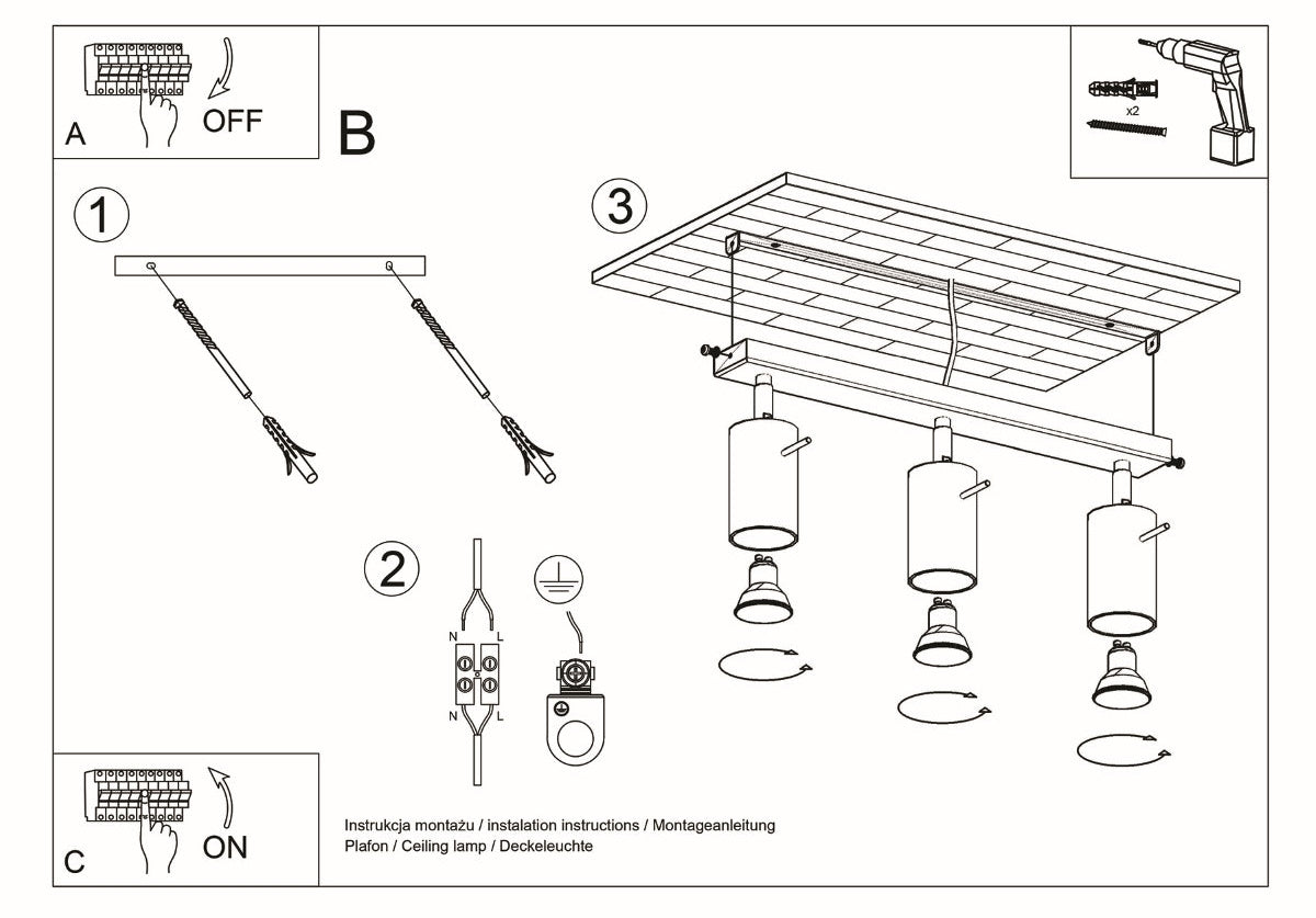 Schéma d'installation du luminaire