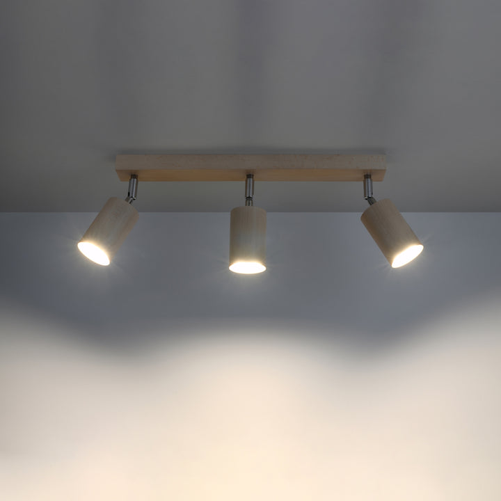 BERG 3 ceiling light in natural wood