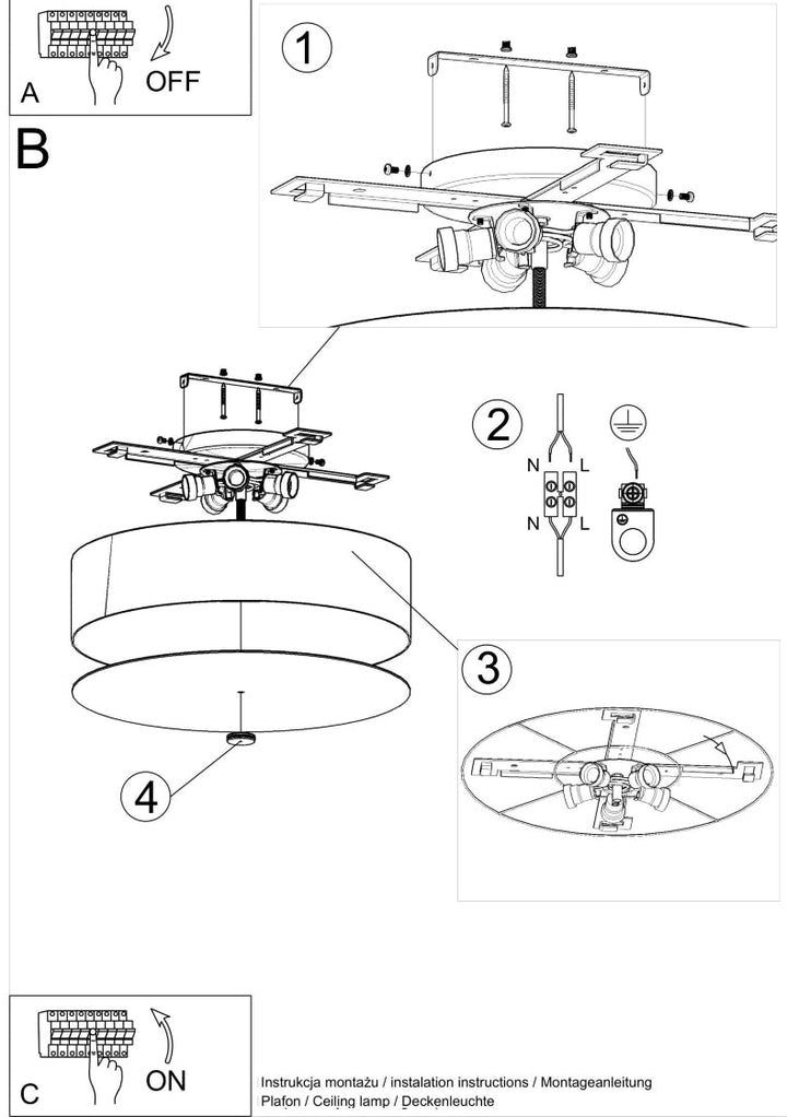 SKALA 50 white ceiling light