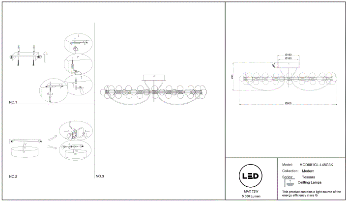 Schéma d'installation du luminaire