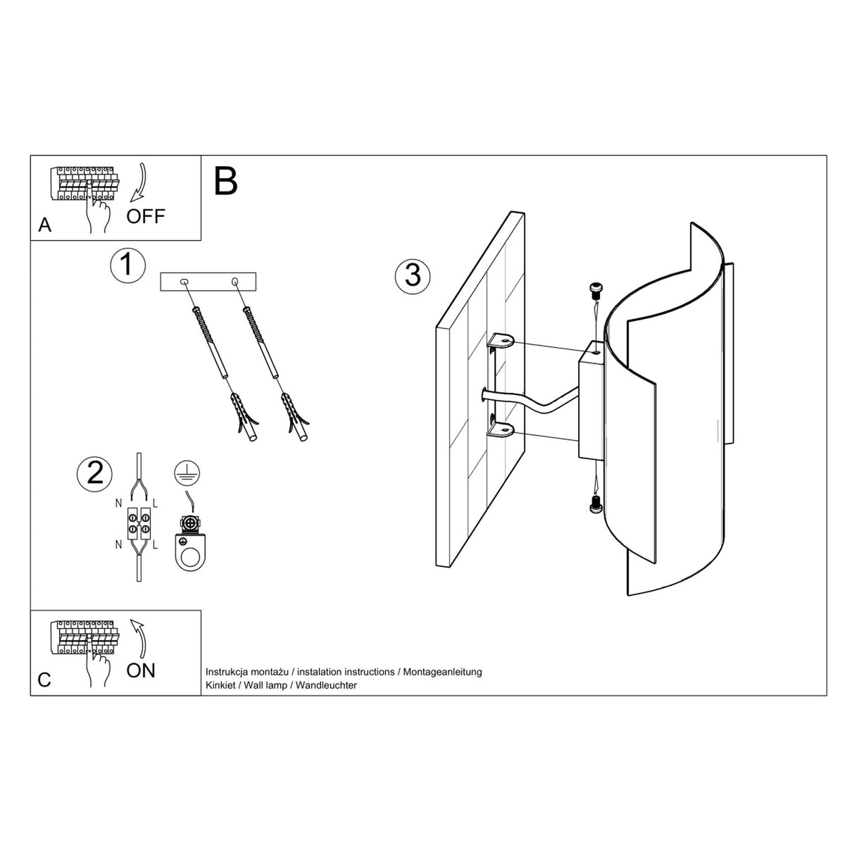 Schéma d'installation du luminaire