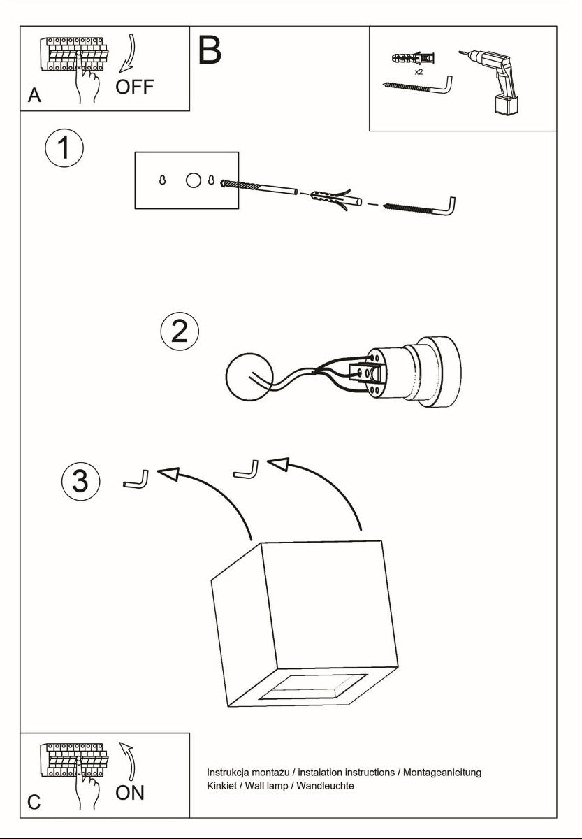 Schéma d'installation du luminaire