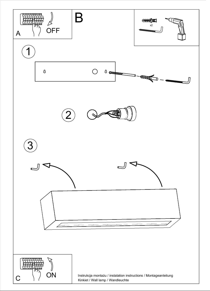 Schéma d'installation du luminaire