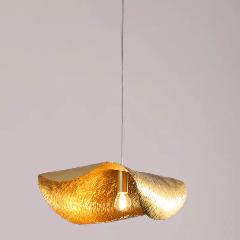 Suspension luminaire en bronze avec bords repliés raffiné