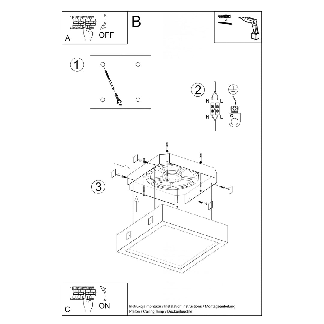 RIZA concrete ceiling light