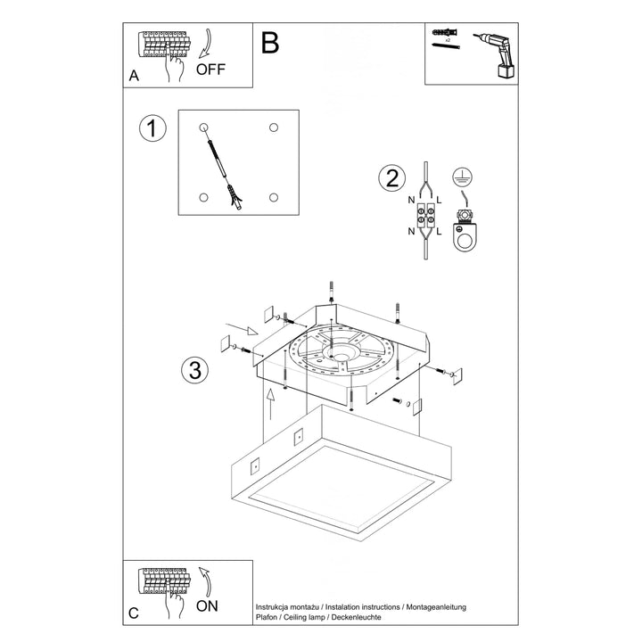 RIZA concrete ceiling light