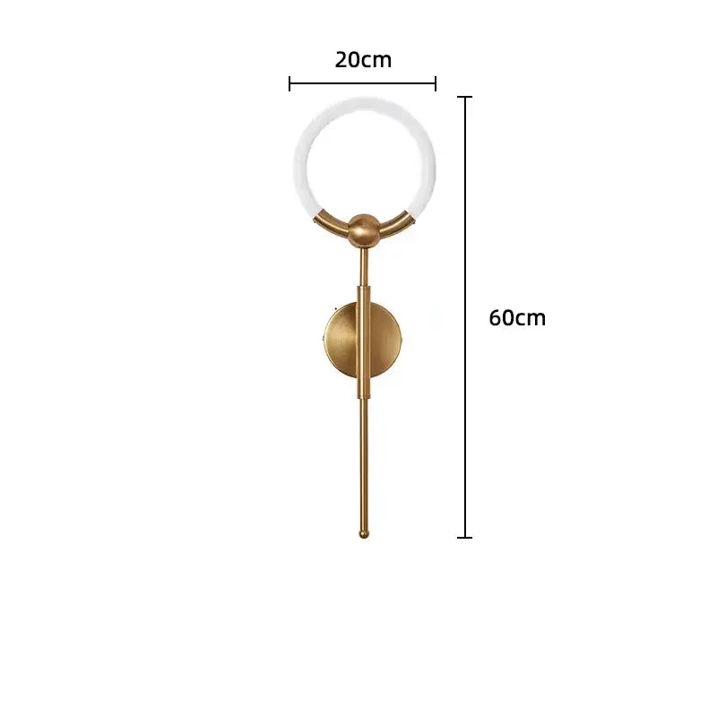 Applique murale design contemporain avec anneau lumineux