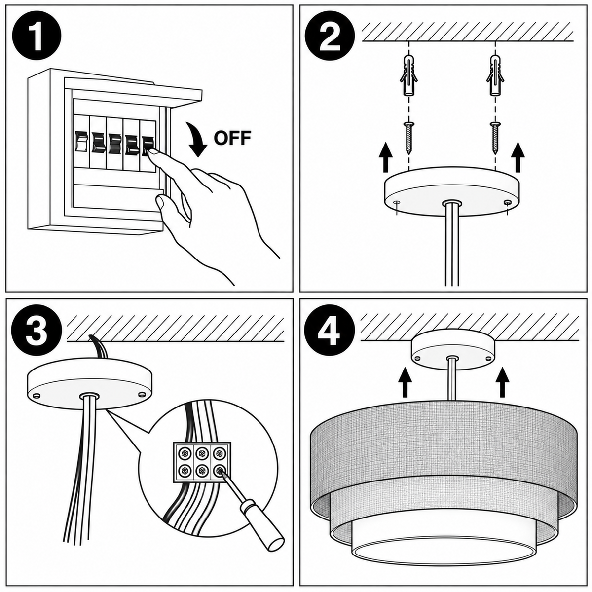 Schéma d'installation du luminaire