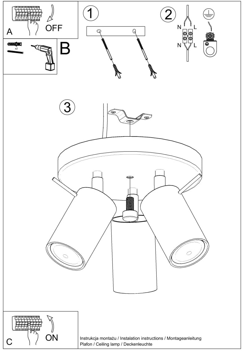 Schéma d'installation du luminaire