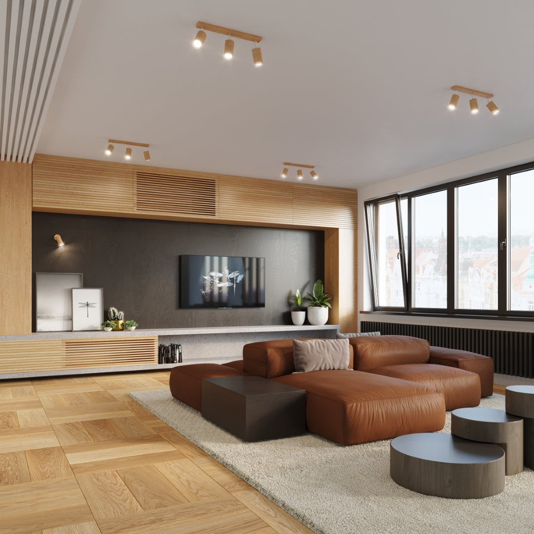 BERG 4 ceiling light in natural wood