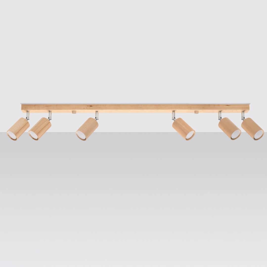 BERG 6 ceiling light in natural wood