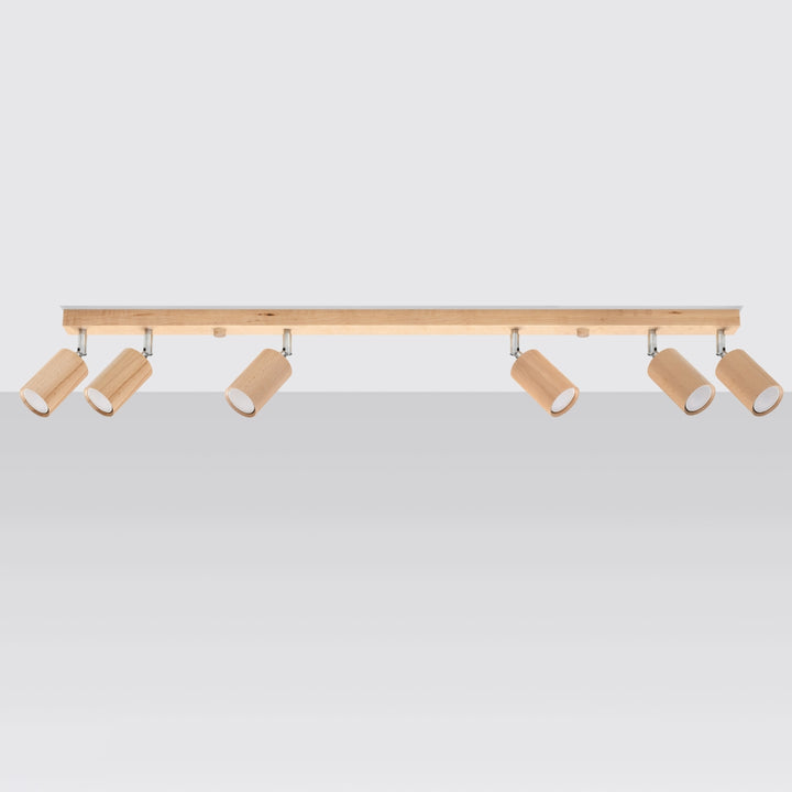 BERG 6 ceiling light in natural wood