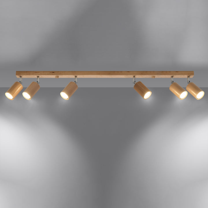 BERG 6 ceiling light in natural wood