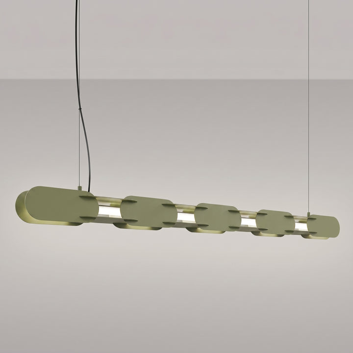 Suspension CHAIN vert olive allumée, suspendue