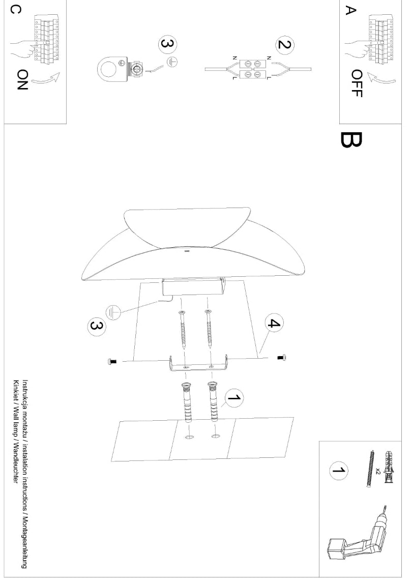 Schéma d'installation du luminaire
