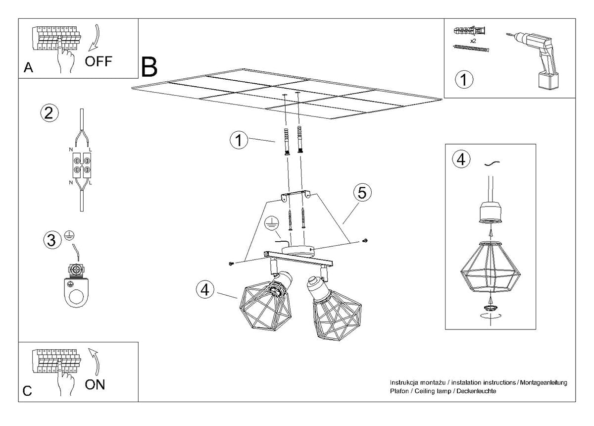 Schéma d'installation du luminaire