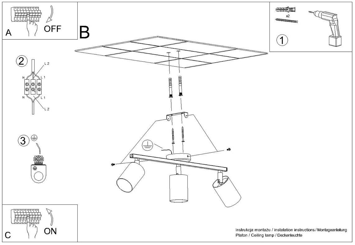 Schéma d'installation du luminaire