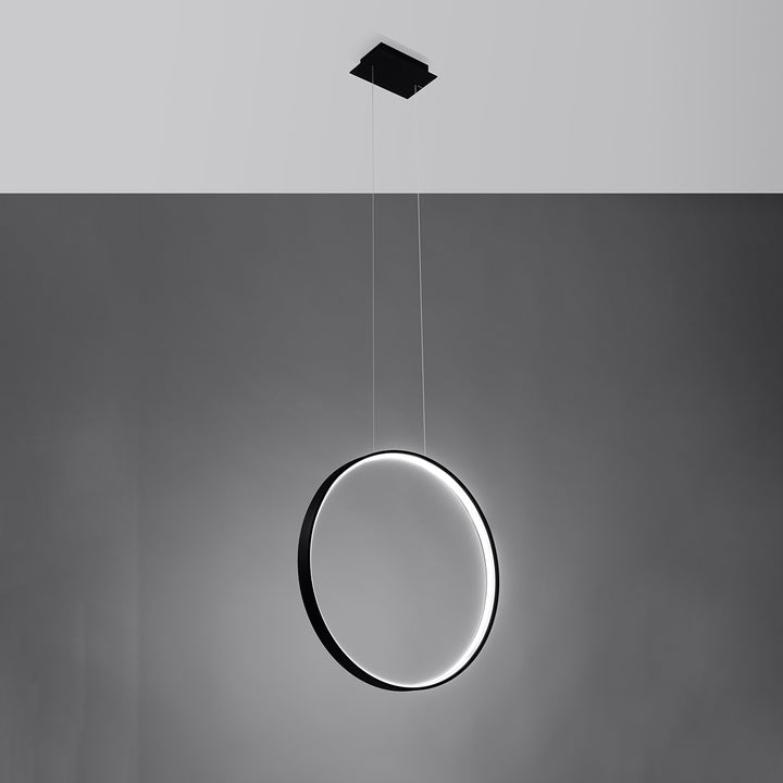 Suspension anneau RIO blanc allumée, suspendue